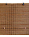 Brown Carbonized Bamboo Slat Cordless Roll Up Blind