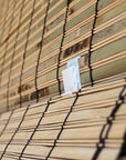 Natural Bamboo Slat Tortoise Shell Cordless Roll Up Window Blind