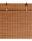 Seta Direct, Brown Cordless Bamboo Slat Roll Up Blind with Privacy Backer Liner