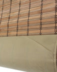 Brown Carbonized Bamboo Slat Cordless Roll Up Blind with Privacy Liner Backer