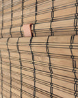 Brown Carbonized Bamboo Slat Cordless Roll Up Blind