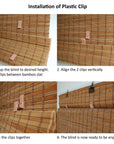 Natural Bamboo Matchstick Cordless Roll Up Window Blind