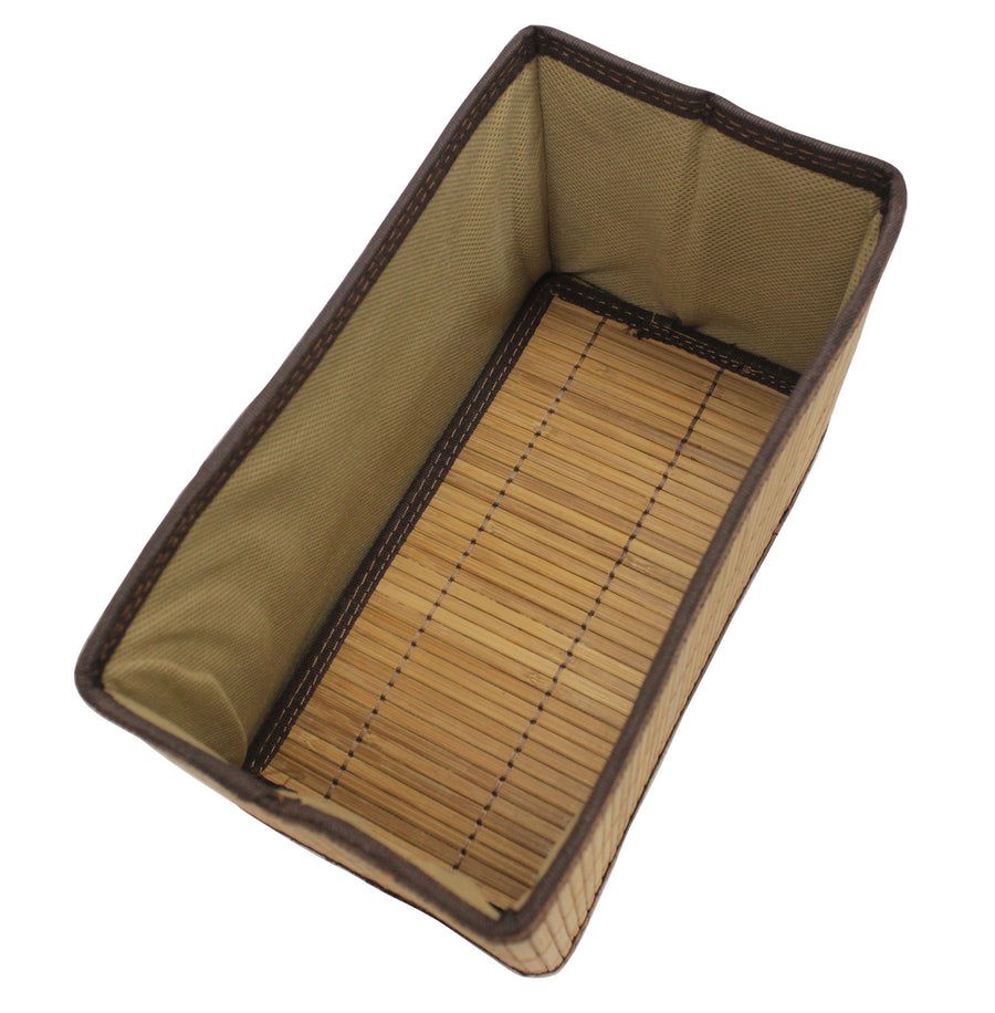 Brown Natural Bamboo Foldable Storage Box with Lid