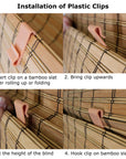Brown Carbonized Bamboo Slat Cordless Roll Up Blind