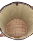 Foldable Brown Bamboo Round Storage Laundry Hamper with Handle