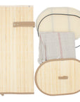 Foldable Bamboo Oval Laundry Hamper with Lid and Removable Cloth Liner