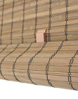 Brown Carbonized Bamboo Slat Cordless Roll Up Blind
