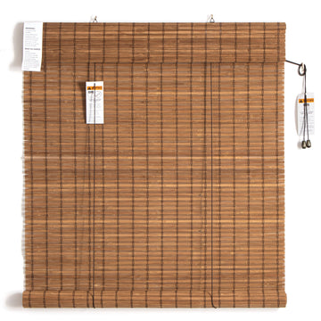 Seta Direct, Brown Bamboo Slat Cordless Roll Up Blind