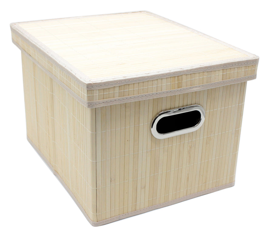 Bamboo Slat Foldable File Cabinet Storage Box Shelf Organizer Hanging ...