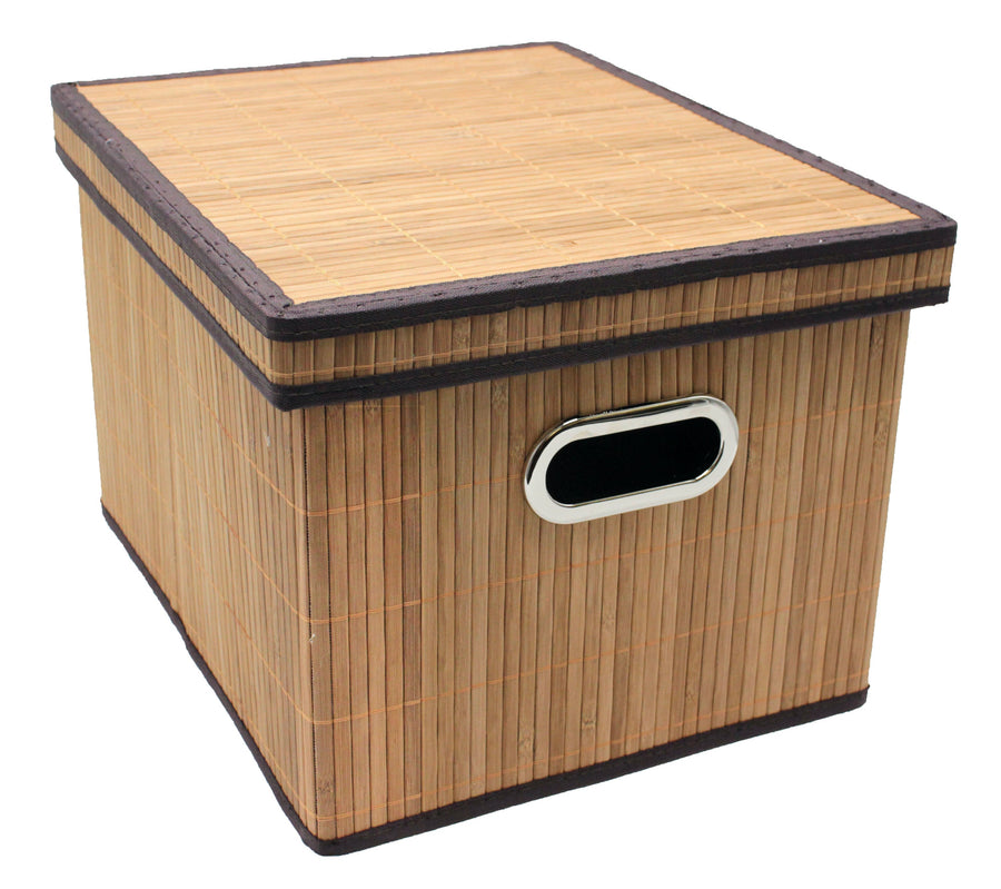 Bamboo File Folder Box Bamboo Slat Foldable File Cabinet Storage Box Shelf Organizer Hanging ...