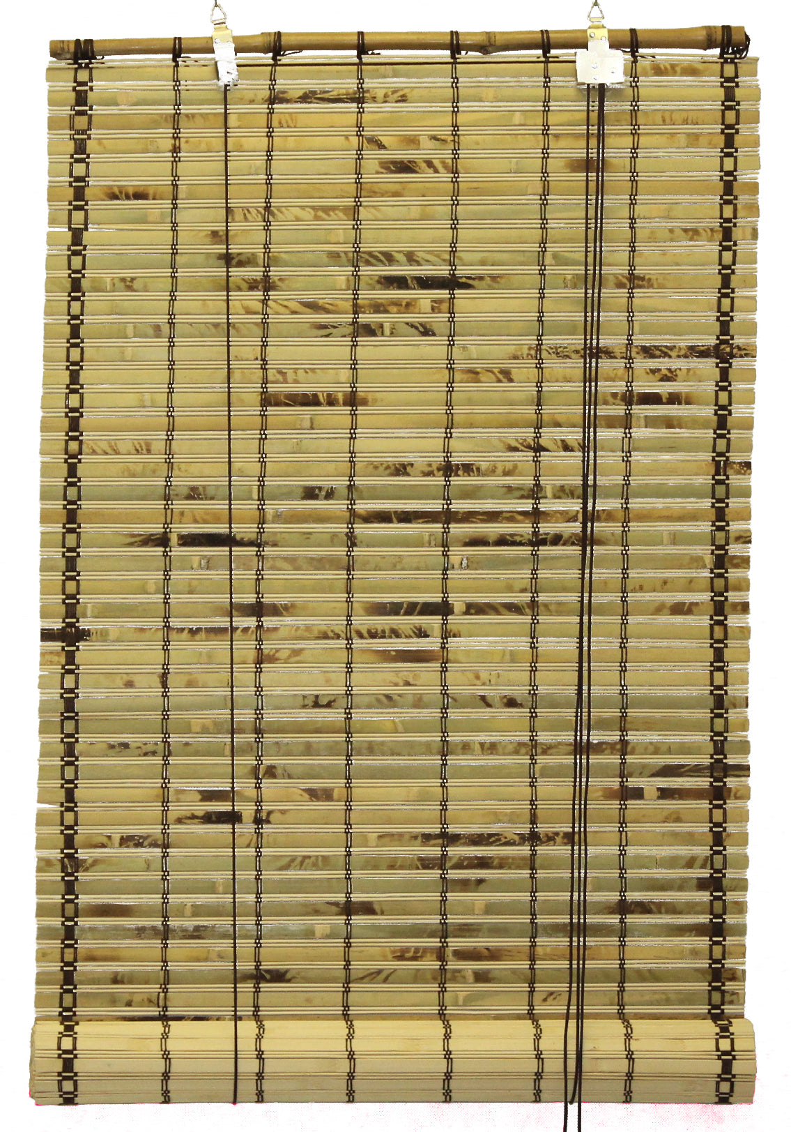 Natural Bamboo Slat Tortoise Shell Roll Up Window Blind