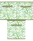 Green Leaves Patterned Canvas Foldable Cube Storage Bin Shelf Organizer [3 Pack]