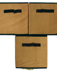 Brown Velvet Fabric Foldable Cube Storage Bin Shelf Organizer [3 Pack]