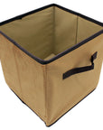 Brown Velvet Fabric Foldable Cube Storage Bin Shelf Organizer [3 Pack]