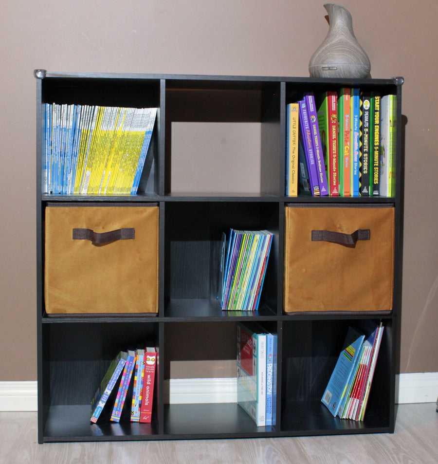 Brown Velvet Fabric Foldable Cube Storage Bin Shelf Organizer [3 Pack]