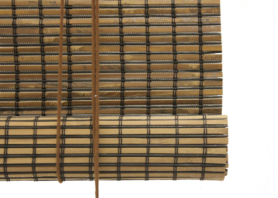 Espresso Brown Bamboo Slat Roll Up Window Blind