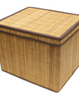 Brown Natural Bamboo Foldable Storage Box with Lid