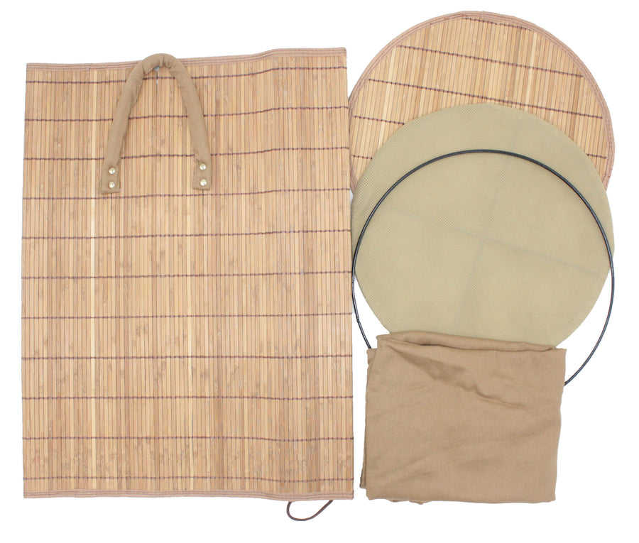 Foldable Bamboo Round Laundry Hamper with Lid and Removable Cloth Liner