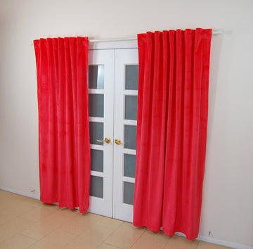 Room Darkening Velvet Curtain with Back Tab [2 Panel Set]